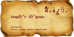 Ungár Ágnes névjegykártya